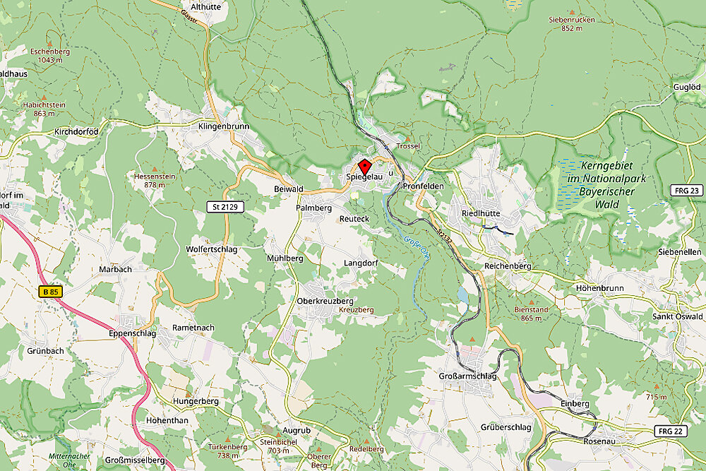 Karte Bayerischer Wald